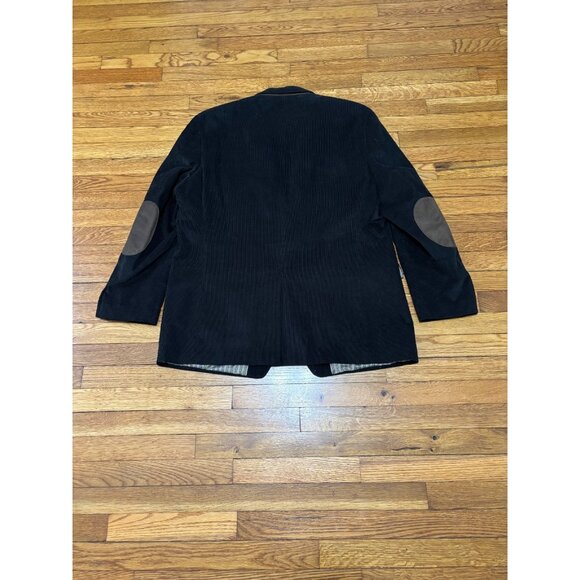 Chaps Men's Corduroy Blazer Jacket Sz 48L Black 2 Button 100% Cotton Sport Coat - Picture 6 of 6